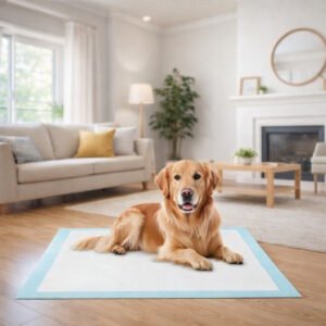 dog on pee pad indoor